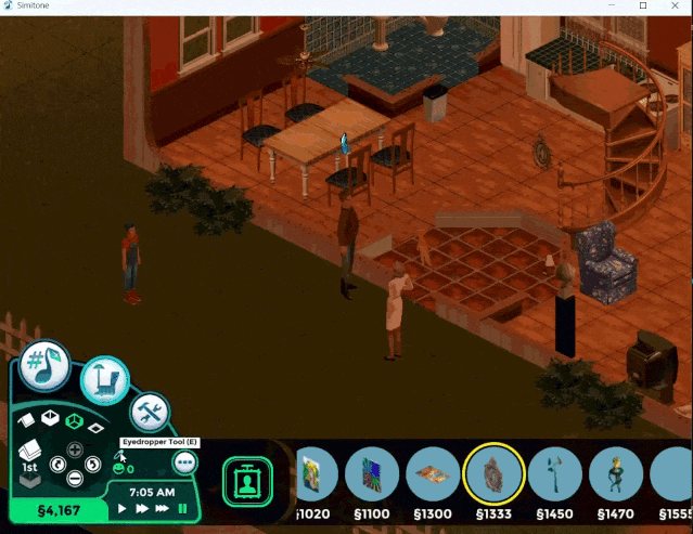 Eyedropper tool in action