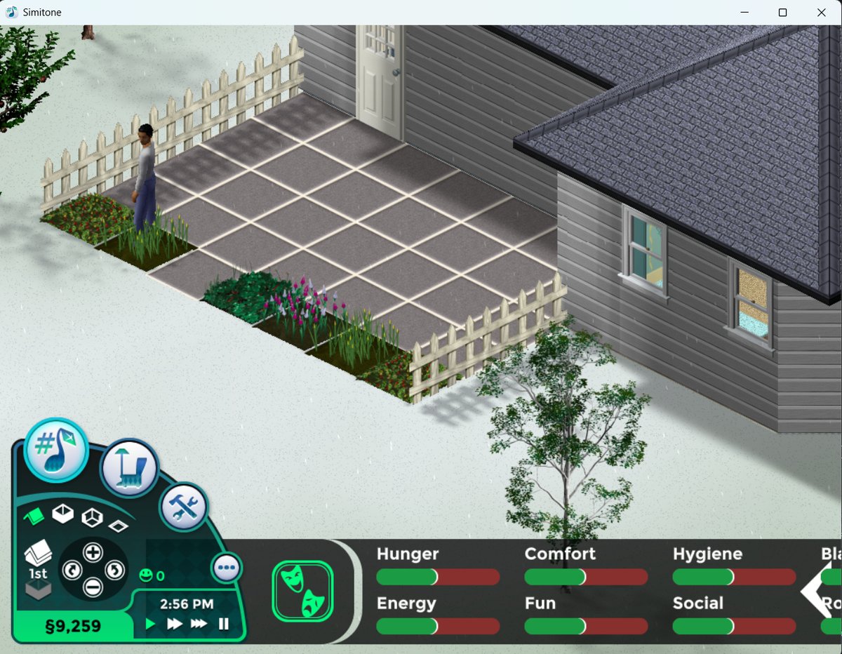 Snow weather system in The Sims 1